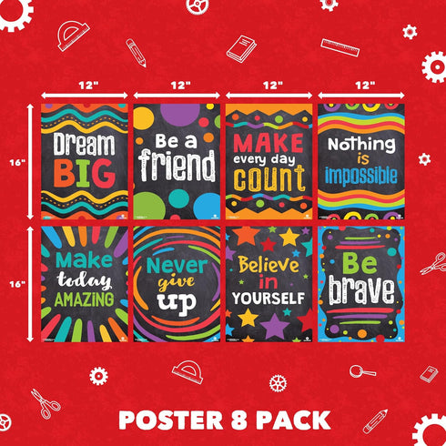 Sproutbrite Classroom Decorations - Motivational Posters for Teachers, Inspirational Bulletin Board and Wall Decor for