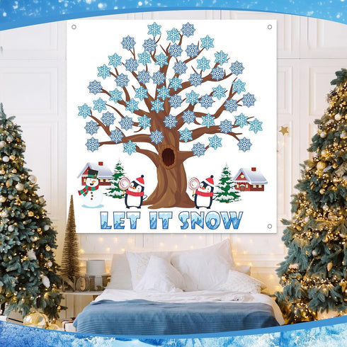 Tatuo 125 Pcs Classroom Tree Bulletin Board Set, 47 x 46 Inch Tree Background with Owl Leaves Dot Cutouts