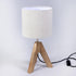 16 Inches Tripod Table Lamp, Height with Off White Jute Bedside Lamp with Linen Off White Lampshade, Nightstand Lamp