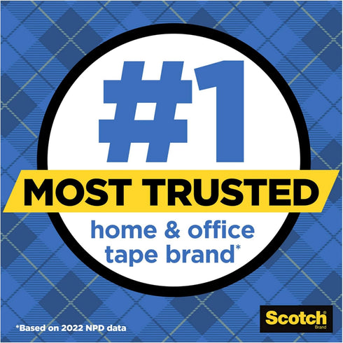 Scotch Wall-Safe Tape, 2 Dispensered Rolls, Invisible, Photo Safe, 3/4 in x 600 in