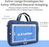 Extra Large Receipt Organizer Envelope & Receipts, Pack of 18, 12.8" x 9.0", Blue Color for Business Expenses