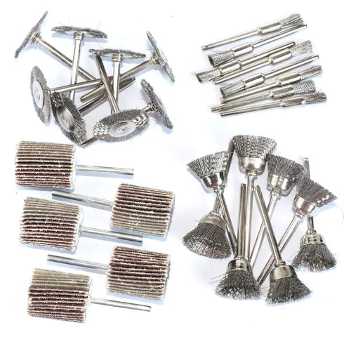 Yutnqin 69Pcs Set 3mm Abrasive Wheel Buffing Polishing Wheel Wire Brushes for Rotary Tool Accessories,Shank Mini Brush