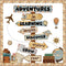 Travel The Map Bulletin Board Cutouts with Motivational Sign for Kids Let's Explore Voyage Classroom Decor