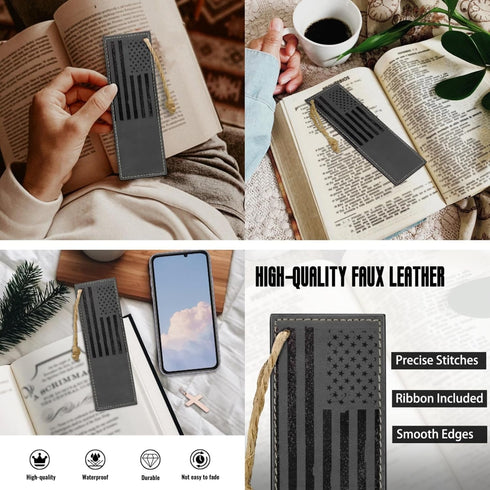 Bible Cover Case with Bookmarks, American Flag Leather Bible Cover for Women and Men, Waterproof Carrying Case with