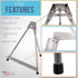U.S. Art Supply 15" High Aluminum Tabletop Display Easel, Adjustable Folding Stand for Painting, Canvas, Posters