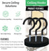 30 pcs Ceiling Hooks for Hanging Plants, Cups, and Utensils - Black Vinyl Coated Screw-in Hooks