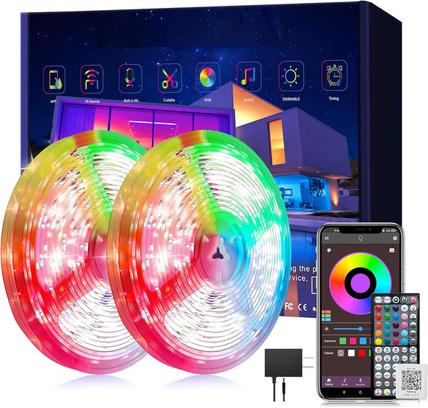 Ledagic Led Lights for Bedroom 250ft (2 Rolls of 125ft) Color Changing RGB