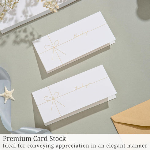 Set 20 20 24 Elegant Ribbon-Style Money Cards with Envelopes - Cards with Gold Foil, Envelopes, Sealing Stickers