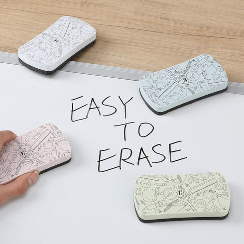 Mr. Pen 8 Pack White Board Erasers, Assorted Colors, Educational Designs Magnetic Dry Erase Board Erasers