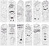 Juvale 24-Pack DIY Bookmarks for Kids & Students - Color Your Own Bookmark Kit with Book Worm Designs for Reading,