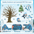 Glenmal 85 Pcs Winter Classroom Bulletin Board Decorations, Snowflake Snowman Cutouts with Glue Points for Christmas