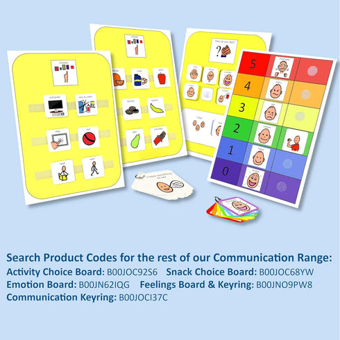 Snack Choice Board – Premium Durable Plastic Visual Schedule for Kids, 16 Autism Communication Cards