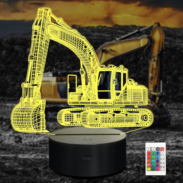 Ammonite Excavator 3D Lamp for Kids, LED Optical Illusion Night Light with