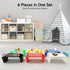 XEJMEOO 6 Pcs Kids Lap Desk Tray, Plastic Kids Trays for Eating with Side Pockets Portable Stackable Lap Bed Table
