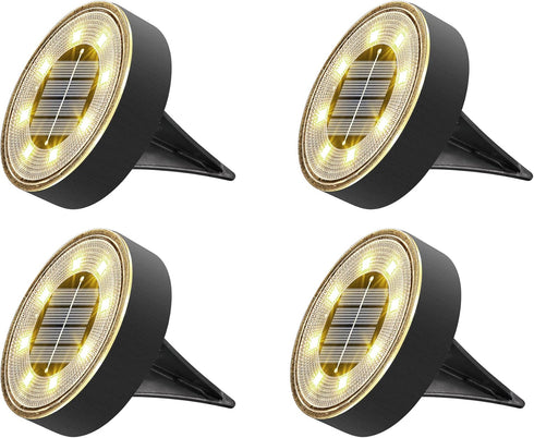 Joomer Solar Ground Lights, 4 Pack 8 LED Solar Lights Outdoor Waterproof