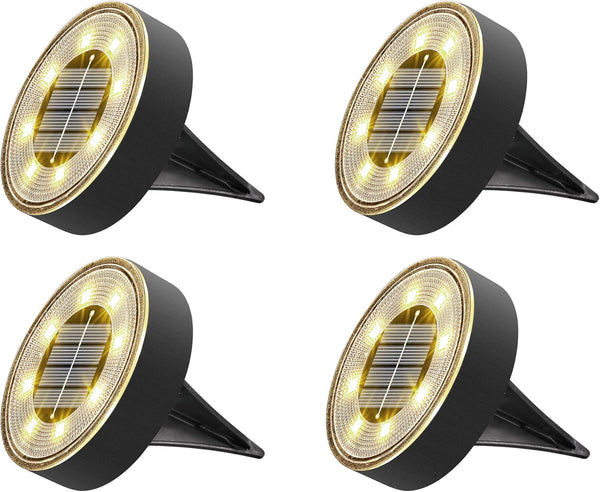 Joomer Solar Ground Lights, 4 Pack 8 LED Solar Lights Outdoor Waterproof
