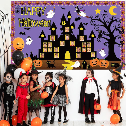 Halloween Bulletin Board Decorations, DIY Photo Crafts Set, Trick or Treat Pumpkin Bat Witch Cutouts