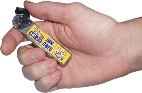 June Gold 8 Pack 0.7 mm HB #2 Mechanical Pencils, Extra Long Spin Eraser, 2 Lead Dispensers with 220 Refills & 8 Refill