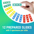 AmScope 36pc Kids Prepared Microscope Slide Set, Color-Coded Zoological & Botanical Specimen Slides - PS-P12X3-A