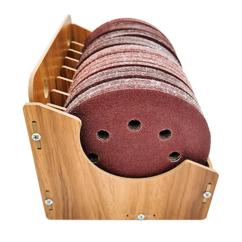 8-Tier Sandpaper Organizer for 5 Inch Sanding Discs, Woodworking Tool Box Storage Rack (Excluding Sandpaper), 1 Pack