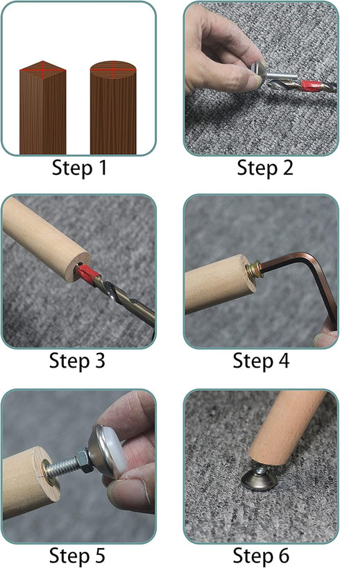 Adjustable(3/8-16 Kits-8 Sets),Heavy Furniture Levelers Swivel Feet,Angle Height Nut Inserts Duty Leveling Legs