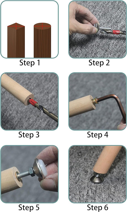 Adjustable(5/16-18 Kits-8 Sets),Heavy Furniture Levelers Swivel Feet,Angle Height Nut Inserts Duty Leveling Legs