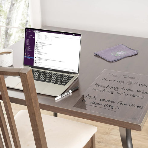 Think Board Clear Dry Erase Whiteboard 11"x17", Self-Adhesive Transparent Writing Surface for Home, Office, Desk