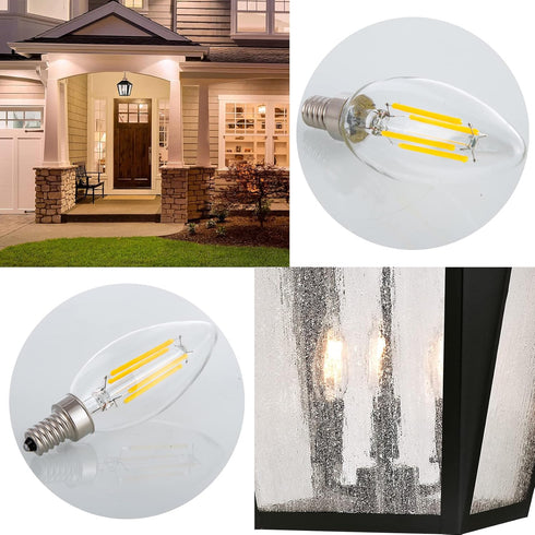12 Volt LED Candelabra Bulbs E12, 40 Watt Replacement Soft White 3000K, Low Voltage 12V 24V, 3 Pack