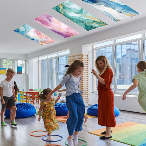 6 4x2 Pcs Fluorescent Light Covers, Feet Magnetic Light Cover Fluorescent Lights Shade Panel Positive Inspirational