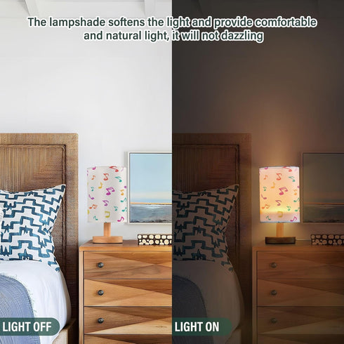 ALAZA Musical Notes Table Lamp for Bedroom USB Port Bedside Lamp Small Nightstand Desk Lamp for Girls Boys Kids Room