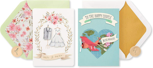 Papyrus Wedding Cards, Happy Couple, 2-Count.
