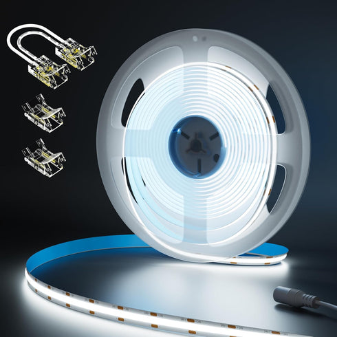 MIWISE COB LED Strip Light,24V Daylight White 6000K LED Strip Lights,32.8ft UL-Listed