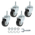 Finnhomy 2 Inch Heavy Duty Stem Caster Wheels, Threaded Swivel Casters Set of 4 for Wire Shelves - Black