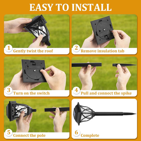 6 Pack GIGALUMI Solar Lights Outdoor Waterproof, LED Solar Garden Lights, Outdoor Decorations, Garden Decor for Yard