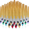 Outus Bamboo Brush Shape Ballpoint Pen - 30 Pieces Novelty Retractable Paintbrush Ink Pens for Art Activities