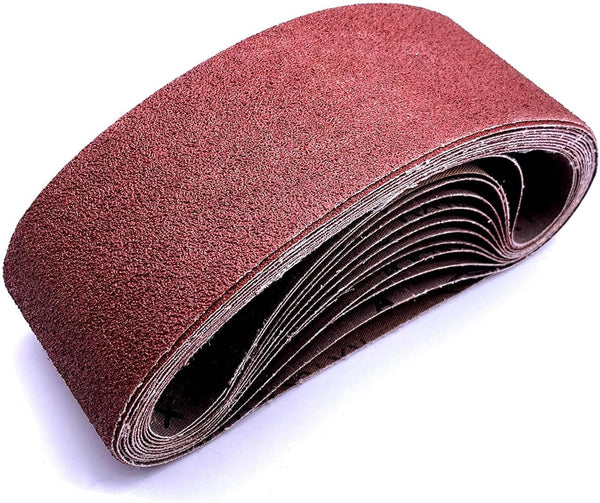 3 x 18 Inch Sanding Belts, 40 Grit Aluminum Oxide Belt Sander Paper for Woodworking, 12 Pack