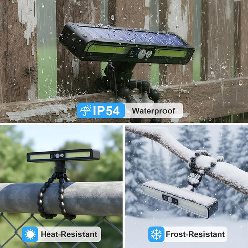 36 3 Solar Outdoor Lights with Motion Sensor, LED Waterproof Solar Powered Clamp Lights for Garden, Patio, Pathway