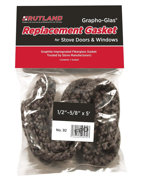 Rutland Grapho-Glas Woodstove Gasket Rope - 1/2 to 5/8 by 60-Inch