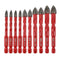 FOCSTOL 10pcs Carbide Masonry Concrete Drill Bit Set with Quick Change Hex Shank for Wood, Plastic, Foam, Tiles