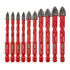 FOCSTOL 10pcs Carbide Masonry Concrete Drill Bit Set with Quick Change Hex Shank for Wood, Plastic, Foam, Tiles