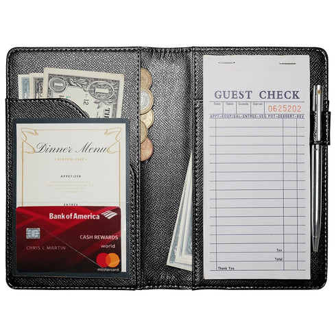 Mymazn Server Books for Waitress Book Waiter Book, Serving Book with Money Pockets, Cute Waitress Accessories Fits
