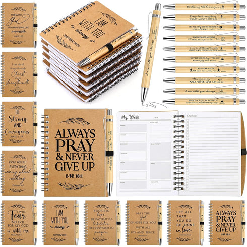 Spakon 20 Sets Christian Gifts for Women, Prayer Journals, Notepad, Christmas Spiral Daily Planner, Religious Party