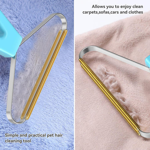 Carpet Rake and Lint Remover, Pet Hair Remover for Carpets, Couch, Furniture & Rug (Blue)
