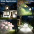 6000K, 9.8ft IP65 2 Pack T-SUNUS Christmas Solar Powered LED Spot Light White Separated Panel with Cable Waterproof