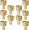 10-Pack PEX Fittings, 1/2" PEX x 1/2" Female NPT, Brass Crimp Fitting for PEX Pipes, ASTM F1807