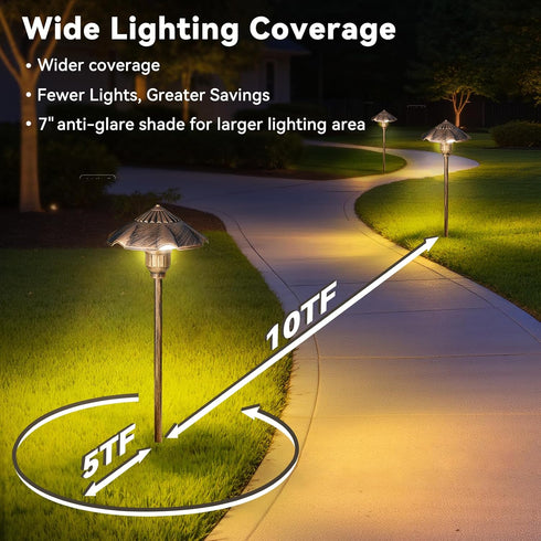 12V 3CCT 3000K-5000K 18 2 Pack LED Low Voltage Landscape Lighting, Landscape Lighting Kit with Connectors, Tall LED Low