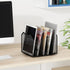 Simple Trending Mesh Desktop File Sorter, 5-Section Bookshelf for Home Office, Black