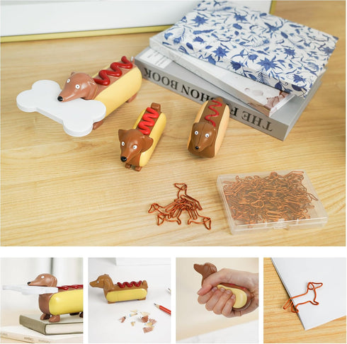 YOBRO Fun Office Supplies Pencil Sharpener Set with Sticky Note Holder, Mini Pencil Sharpener, Paperclip Pack,