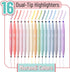 Mr. Pen- Dual Tip Highlighters, Morandi Colors, 16 Pack, Fine & Chisel Tip, Highlighters Pastel, Pastel Highlighter Markers, Pastel Highlighter, Highlighter Set, Planner Highlighters by Mr. Pen