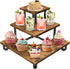 ELITEROO 3-Step Tiered Corner Display Shelves, Portable Wooden Retail Cupcake Food Stand